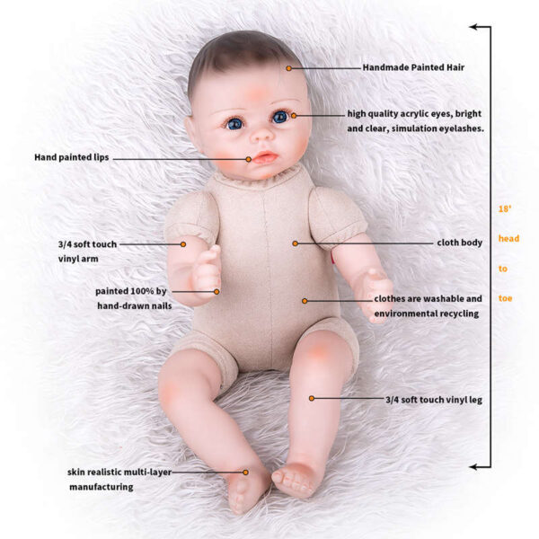 18inch Cute Reborn Baby Dolls Fiona