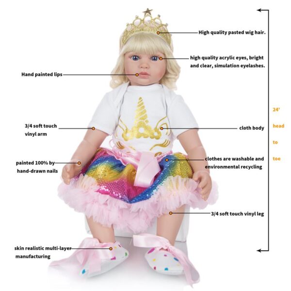 24inch Silicone Baby Doll Raven